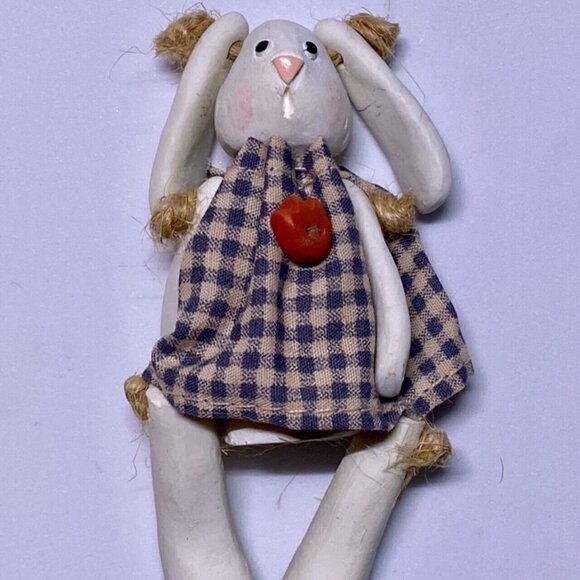 Russ Berrie & Co 13900 Country Kin Sculptstone Jointed Rabbit Figurine Vintage - Picture 5 of 10